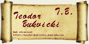 Teodor Bukvički vizit kartica
